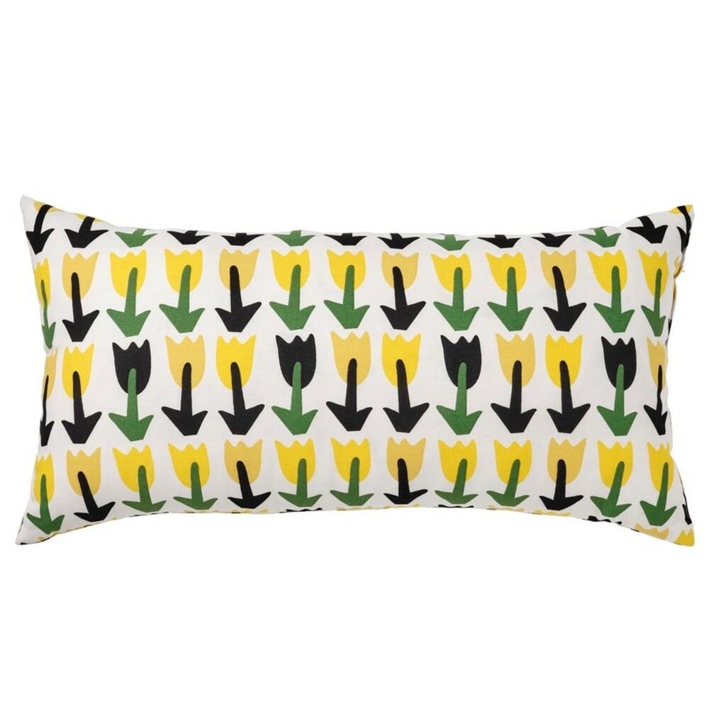 IKEA SANDMOTT Cushion, Green/Yellow, 12"x23" (305.723.90) NEW